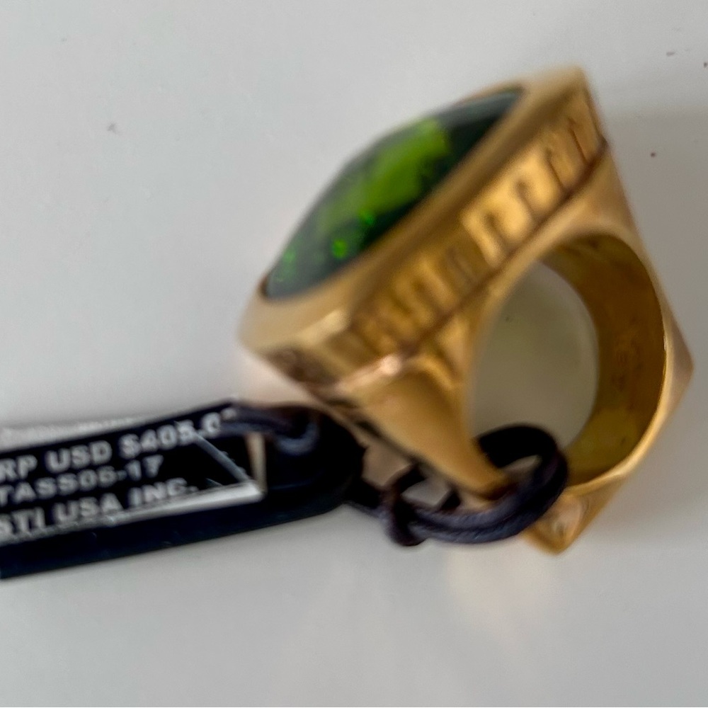 Rebecca Statement Ring with Large-faceted Green Peridot Stone. - Picture 6 of 8